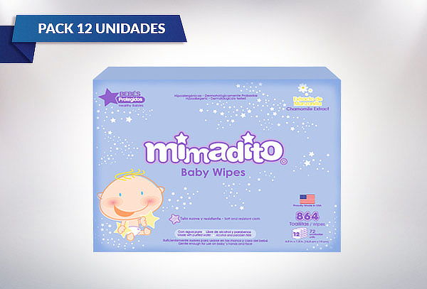 Pack 12 Toallas Húmedas para Bebé Premium Mimadito Water x72 – Good Care