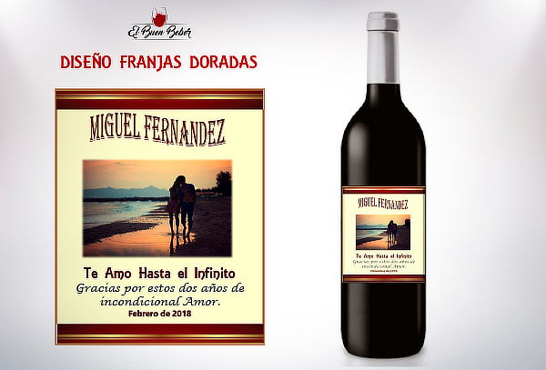 Vino con Etiqueta Personalizada para Regalo