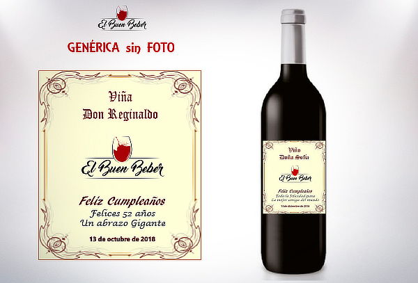 Vino con Etiqueta Personalizada para Regalo