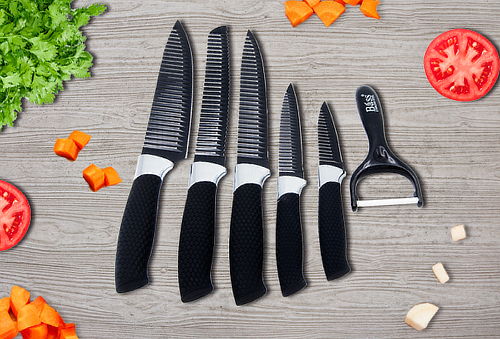 Set de 5 Cuchillos de Cocina + Pelador