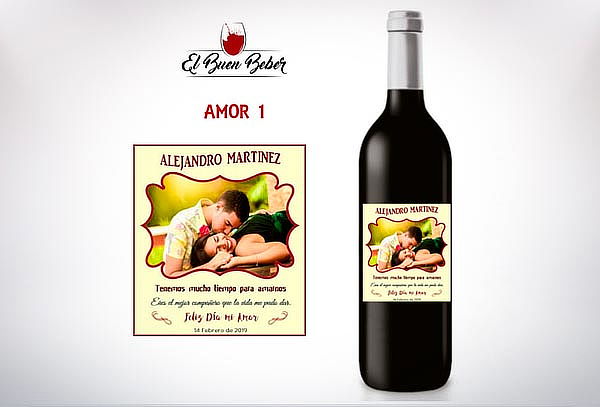 Vino con Etiqueta Personalizada para Regalo
