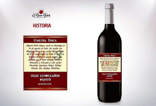 Vino con Etiqueta Personalizada para Regalo