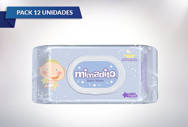 Pack 12 Paquetes Toallas Húmedas para Bebe Premium Mimadito de 72 toallitas 