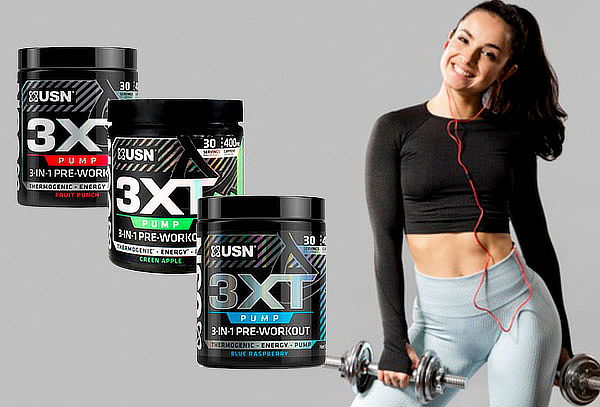 Pre entreno 3 en 1.   3XT Pump de USN 