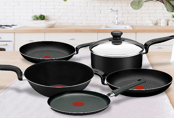 Set Sartén Tefal 24 Cm + Wok Pratika Antiadherente