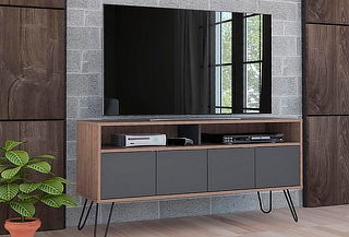 Rack TV 55" TuHome modelo Vassel color miel-plomo