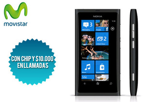 65% Nokia Lumia 800 3G + Chip con $10.000 Movistar