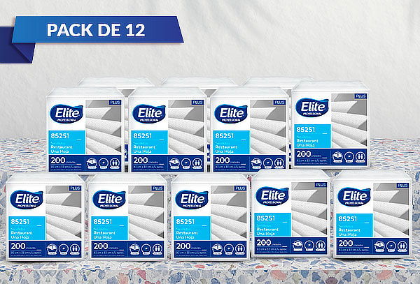 Pack 12  Servilletas Elite en paquetes 200 c/u