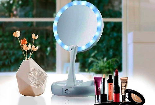 GENERICO Espejo De Maquillaje Con Aumento X10 Espejo Con Luz Led