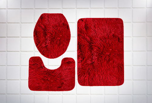 Set de alfombras antideslizante para baño 3 piezas