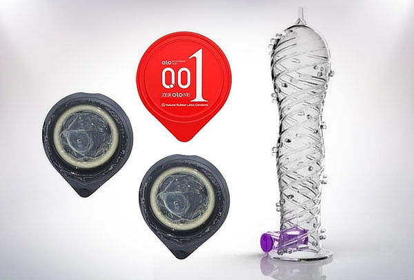 3 Preservativos sabores o efecto calor+1 Funda +Minivibrador