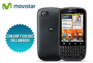 71% Motorola Pro+ Negro + Chip con $10.000 Movistar