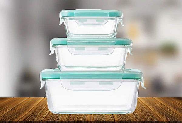 Set de 3 Tapper Tupper Contenedor De Vidrio Hermético 			