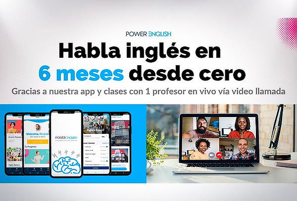 Clases ilimitadas de Inglés 6 meses en Power English