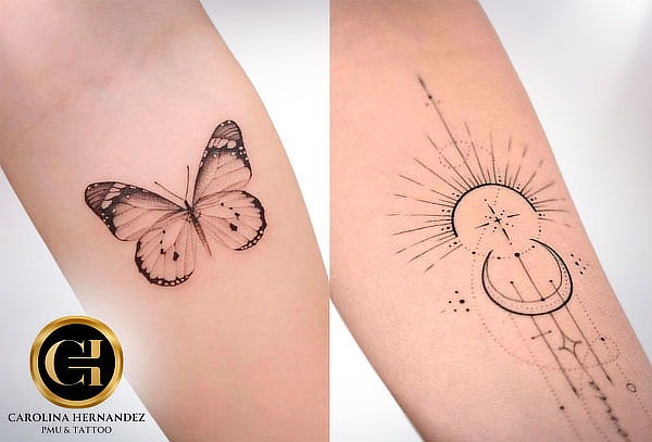 Mini tatuaje línea fina en tinta negra para 1 persona