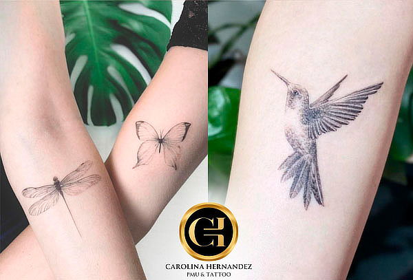 Mini tatuaje línea fina en tinta negra para 1 persona