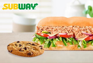 SUBWAY:  1 Subway 15 cm Atún + 1 Galleta