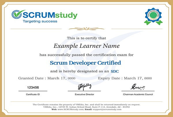 Certificación Internacional Scrum Developer SDC® 