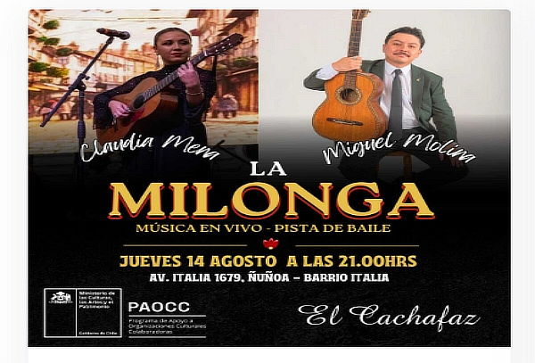Milonga Jueves 14 Agosto 21 hrs en Cachafaz