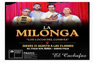 Milonga Jueves 21 Agosto 21 hrs en Cachafaz