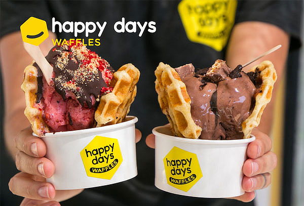 2 Waffle Ice Cream en Happy Days 20 sucursales a elección