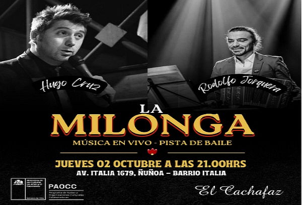 Milonga Jueves 2 Octubre 21 hrs en Cachafaz
