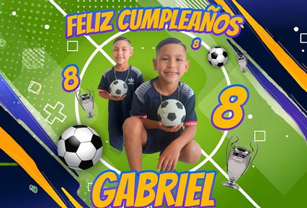 Foto Pendón Cumpleaños 1x1 metro con tubo personalizado