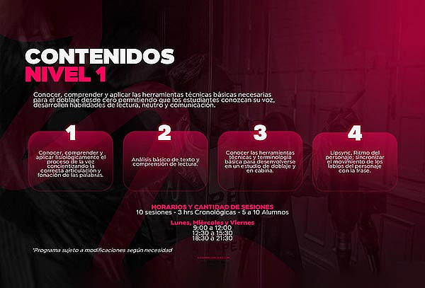 CURSO DE DOBLAJE PROFESIONAL – NIVEL 1 PRESENCIAL