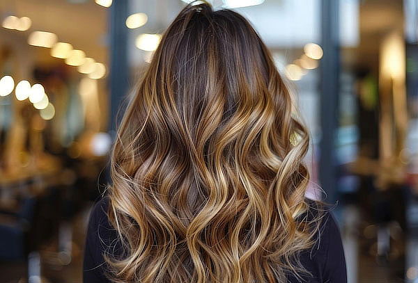 Morena iluminada o Balayage + Lavado + Peinado