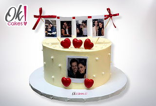 Torta de San Valentín con Fotos Para 5 Personas en Okcakes