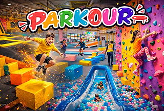 Entrada general  60 o 120 minutos de lunes a domingo Parkour