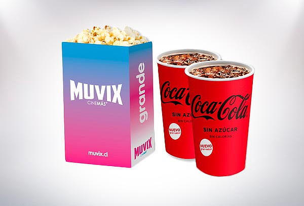 Combo pareja ( 2 entradas + 1 Combo 2 agrandados) en Muvix