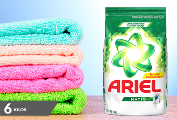 33% 6 Kilos de detergente ARIEL en polvo
