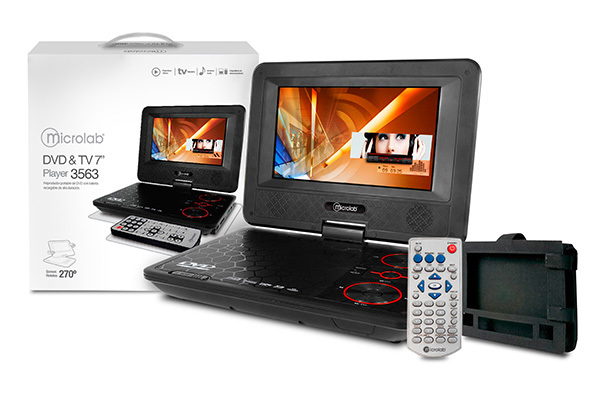 Microlab DVD y TV  Portátil  7”con slot USB y SD card