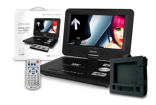 Microlab DVD y TV  Portátil  9” con slot USB y SD card