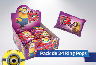 Pack de 24 Ring Pops Minions surtidos!