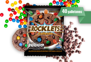 50% Caja de 40 Galletones de chocolate con Rocklets