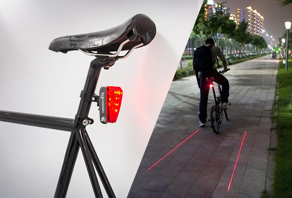 Luz para bicicletas con doble rayo LED de seguridad 