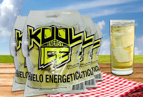 2 kilos de Hielo con Energética marca Kool Ice