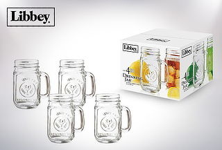 4 Vasos Drinking Jar marca Libbey