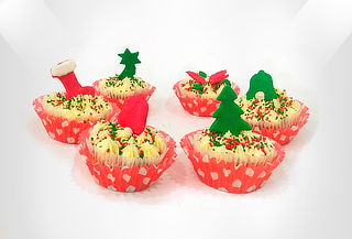 36 Mini Cupcakes para Navidad