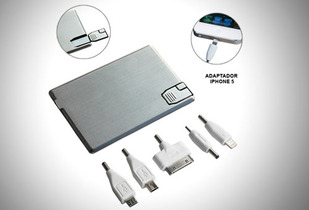 Tarjeta USB + Cargador  + Adaptador Iphone 5