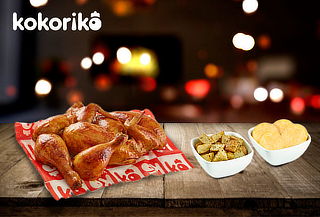 1 Pollo Asado Kokoriko + 2 Acompañamientos 1 Pollo Asado Kokoriko + 2 Acompañamientos