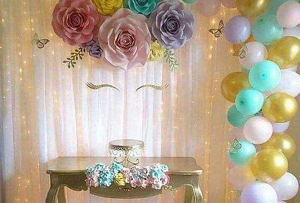 Decoración con Arco de Globos + Cielo en Globos y más