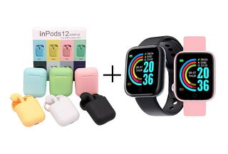 Combo Reloj Inteligente Bluetooth  + InPods i12 Auriculares 