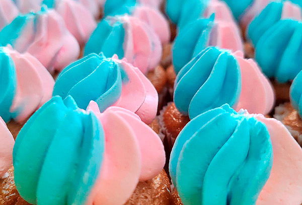 72 Mini Cupcakes para Revelación de Sexo