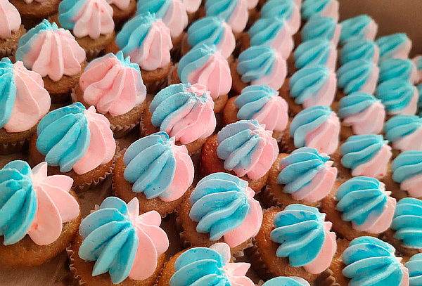 72 Mini Cupcakes para Revelación de Sexo