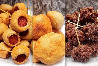 50 o 100 Minipasabocas: Bolitas de Carne, Rollitos o Pastel 