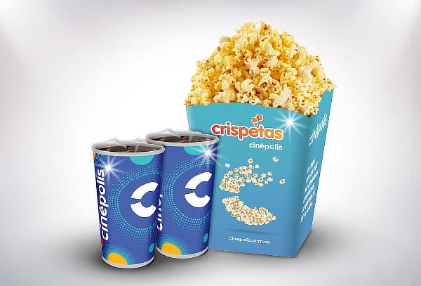 Cinépolis Combo Pareja: 2 Entradas + 1 Crispeta + 2 Gaseosas