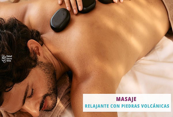 Masaje relajante con piedras volcánicas de espalda y cuello